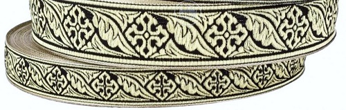 Wstążka do szat czarno-srebrna (nr 6) - szer. 30